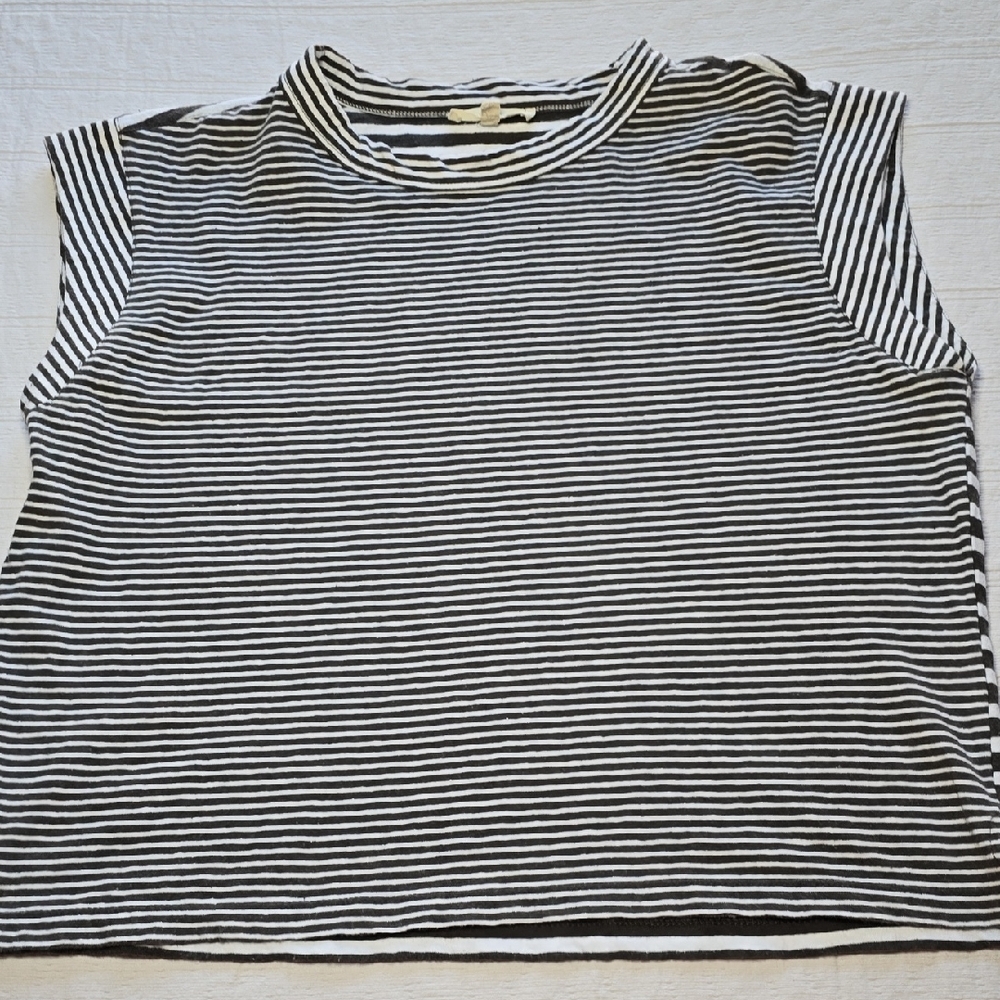 Madewell Structured Tee in Stripe | Coastal Chic Sleeveless Top Women's XXS